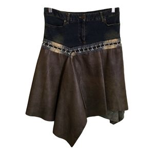 Plein Sud Vintage Lambskin Denim Asymmetric Skirt